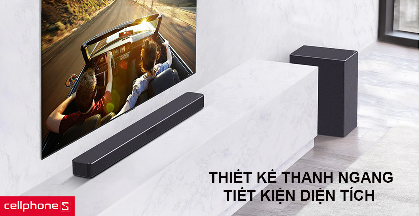 Thiết kế thanh ngang, tiết kiệm diện tích không gian