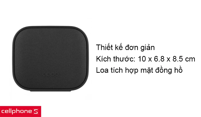 Thiết kế hình chữ nhật nhỏ gọn, đơn giản kết hợp với đồng hồ để bàn