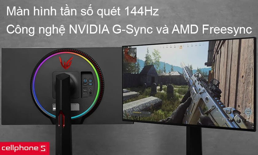 Tần số quét 144Hz chi tiết đến từng khung hình, sắc nét từng pha hành động