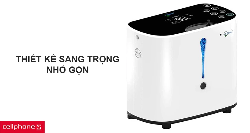 Thiết kế sang trọng, nhỏ gọn nhưng có công suất tạo oxy lớn