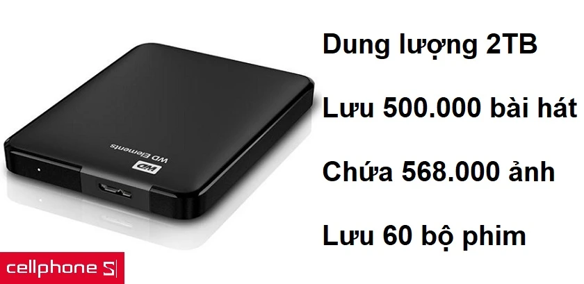 Dung lượng khủng lên đến 2000GB