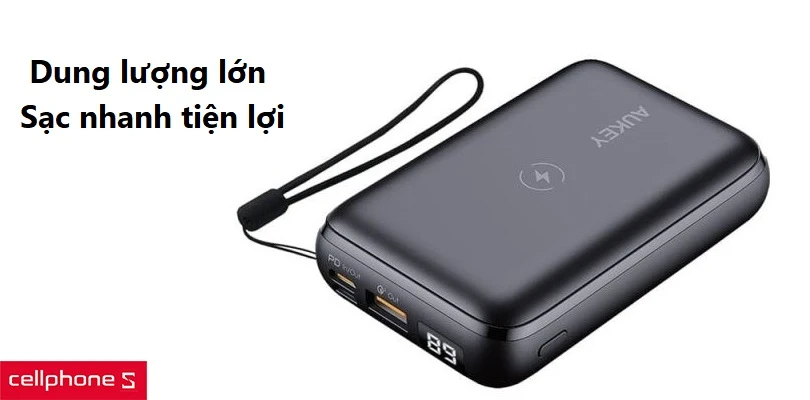 Dung lượng pin lớn, hỗ trợ sạc công suất lớn