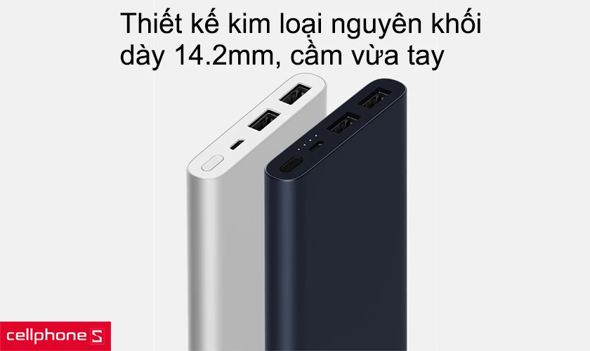 Thiết kế kim loại nguyên khối, dày 14.2mm cầm vừa tay