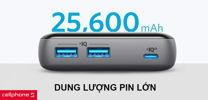 Dung lượng pin lớn, hỗ trợ sạc nhanh 60W