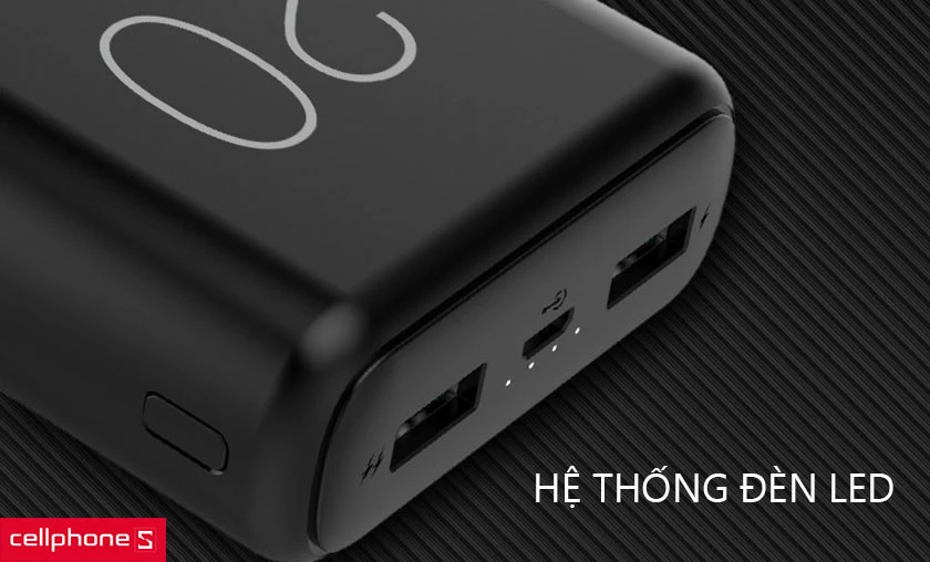 Thiết kế nhỏ gọn, đèn LED báo dung lượng pin