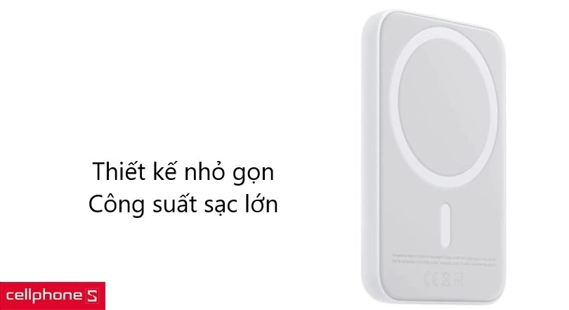 Thiết kế nhỏ gọn, công suất sạc lớn, lên đến 20W