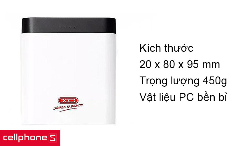 Thiết kế nhỏ gọn, trọng lượng nhẹ, vật liệu PC có độ bền cao