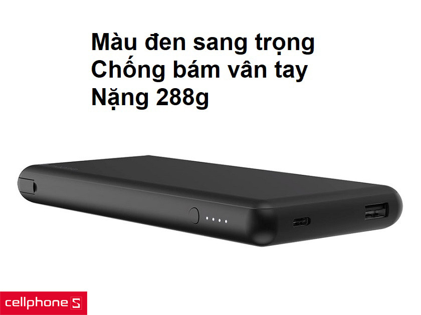 Pin dự phòng Mophie Power Stastion Plus được thiết kế màu đen sang trọng