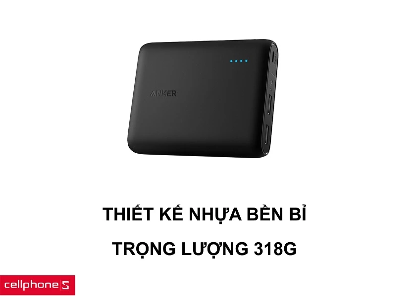 Thiết kế bằng nhựa bền bỉ cùng trọng lượng nhẹ