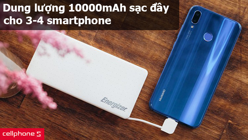 Dung lượng 10000mAh tỷ lệ chuyển đổi cao