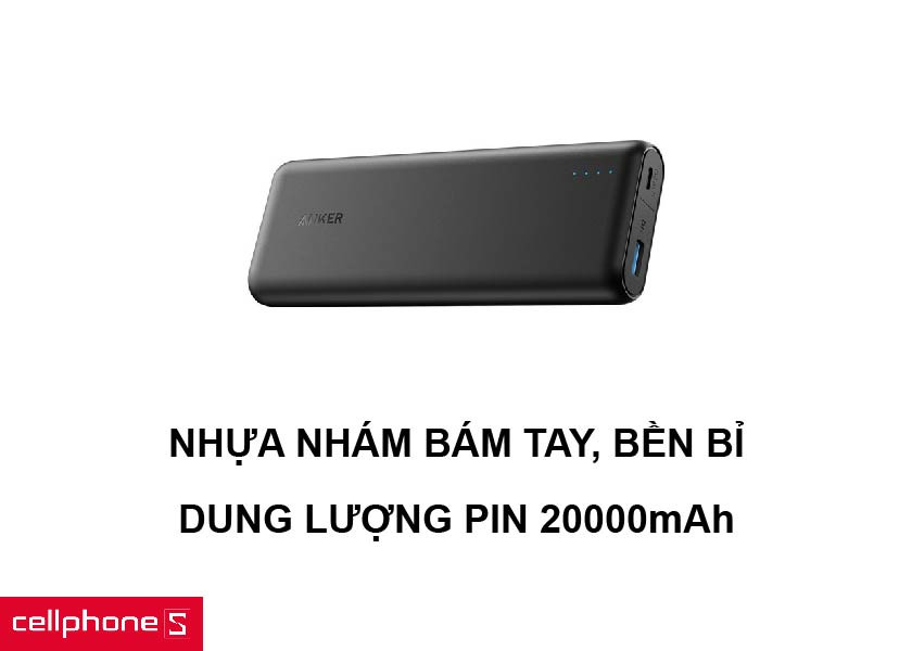Thiết kế từ nhựa cao cấp bền bỉ, nhỏ gọn và khả năng sạc với viên pin lên tới 20000mAh
