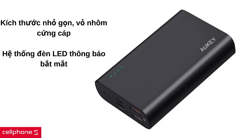 Kích thước nhỏ gọn cùng hệ thống đèn thông báo LED bắt mắt bên ngoài