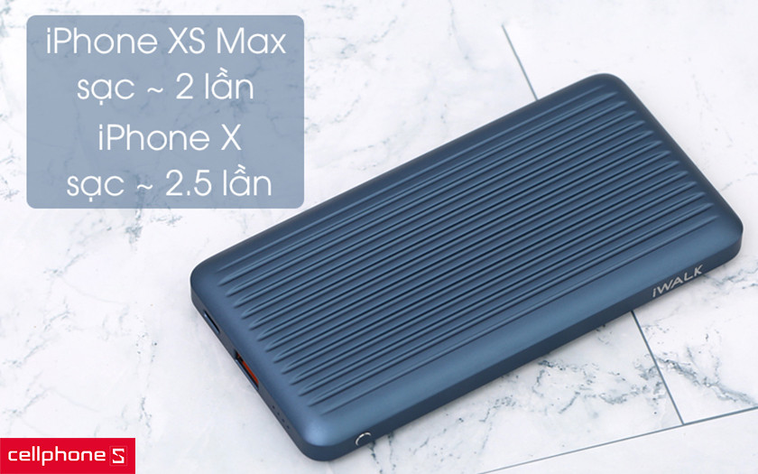 Dung lượng 1000mAh, hỗ trợ hai cổng sạc
