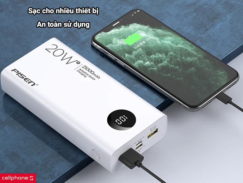 Hỗ trợ sạc cho nhiều thiết bị, an toàn sử dụng