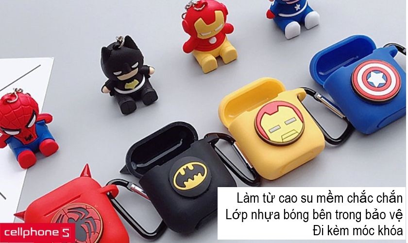 Phụ kiện bảo vệ Airpod này được làm từ cao su mềm, bền bỉ cũng như dẻo dai