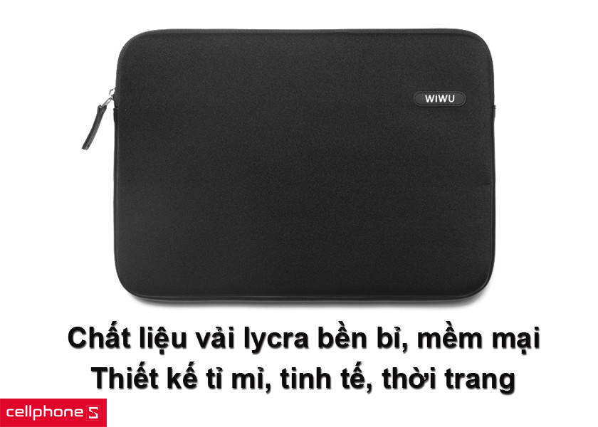 Túi chống sốc Wiwu Classic được làm từ chất liệu vải sợi Lycra cao cấp