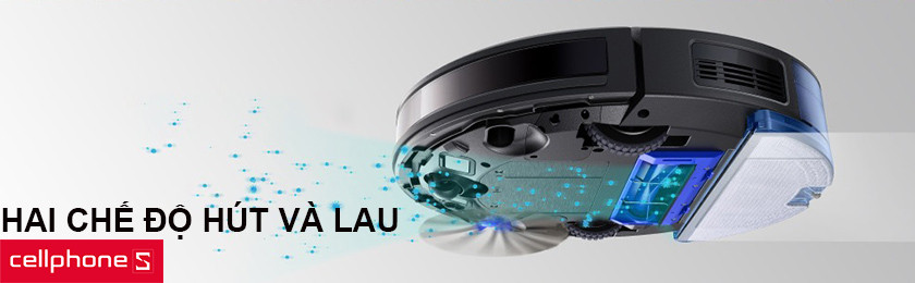 Hai chế độ hút và lau, thiết kế nhỏ gọn