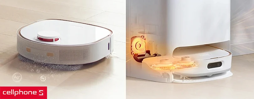 Lực hút mạnh mẽ, sấy khô diệt khuẩn giẻ lau hiệu quả 