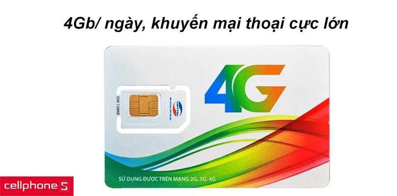 4Gb/ ngày, khuyến mại thoại cực lớn