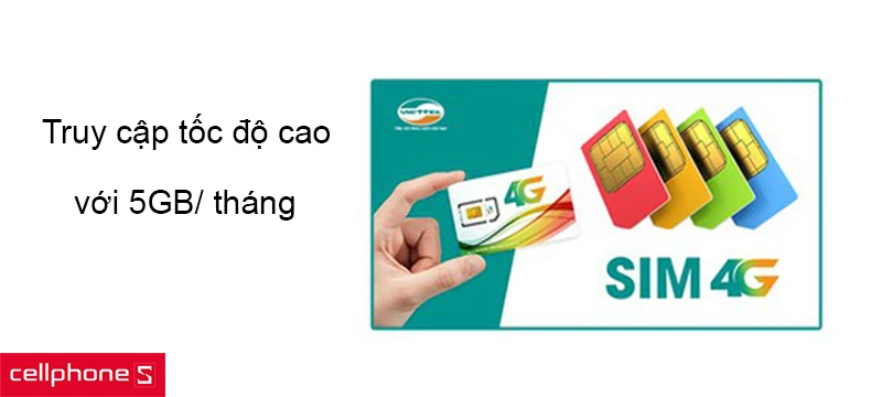 Sim 4G Viettel UNMAX50 - 5GB tốc độ cao/ tháng