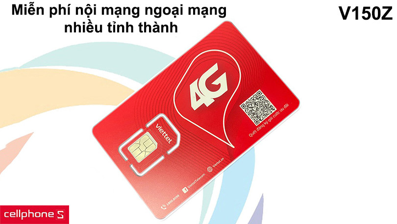 Sim 4G Viettel V150Z 6GB/ngày đầu số 09 - Ưu đãi gọi nội ngoại mạng