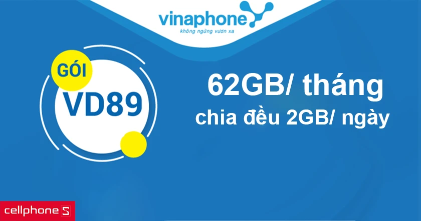 Dung lượng 62GB/ tháng