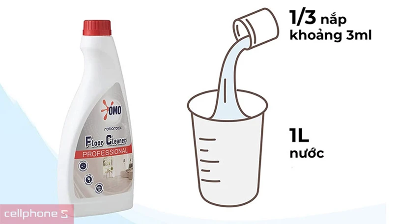 Cạch pha nước lau sàn chuyên dụng Omo