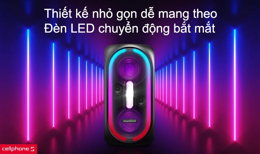 Thiết kế nhỏ gọn dễ mang theo, đèn LED chuyển động bắt mắt