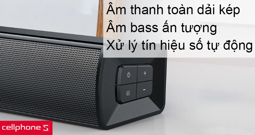 Âm thanh khuếch đại với âm thanh toàn dải kép, cổng bass và bộ xử lý tín hiệu số