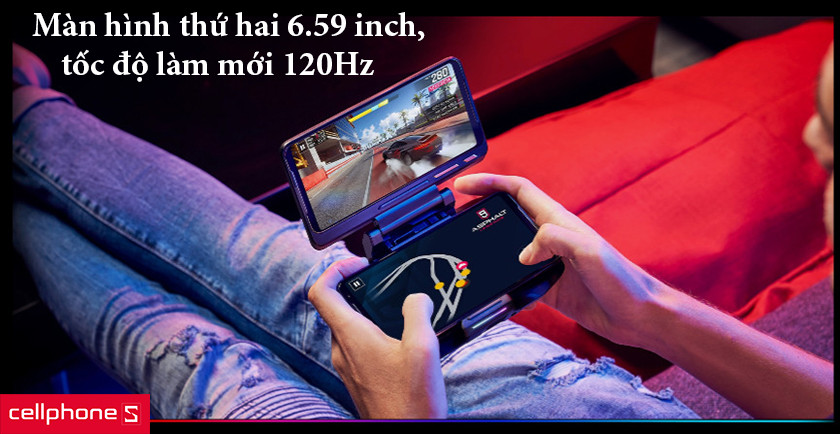 Màn hình thứ hai 6.59 inch, tốc độ làm mới 120Hz