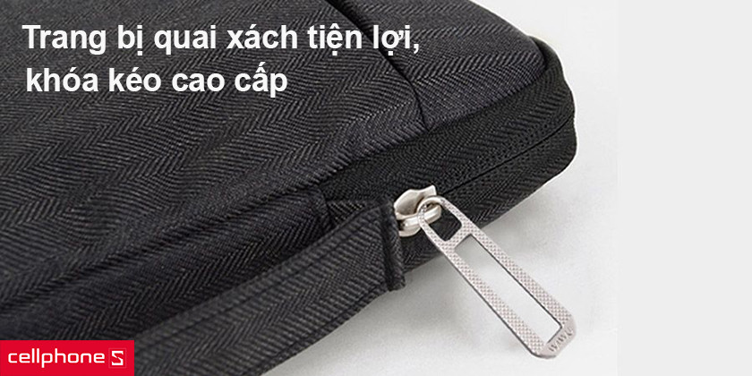 Trang bị quai xách tiện lợi, khóa kéo cao cấp