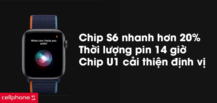 Chip S6 nhanh hơn 20%, thời lượng pin 14 giờ, chip U1 cải thiện khả năng định vị