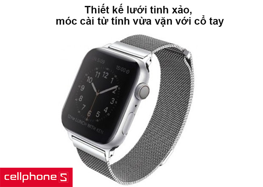 Dây đeo Apple Watch Uniq Dante Mesh Steel Loop cao cấp 38-40mm