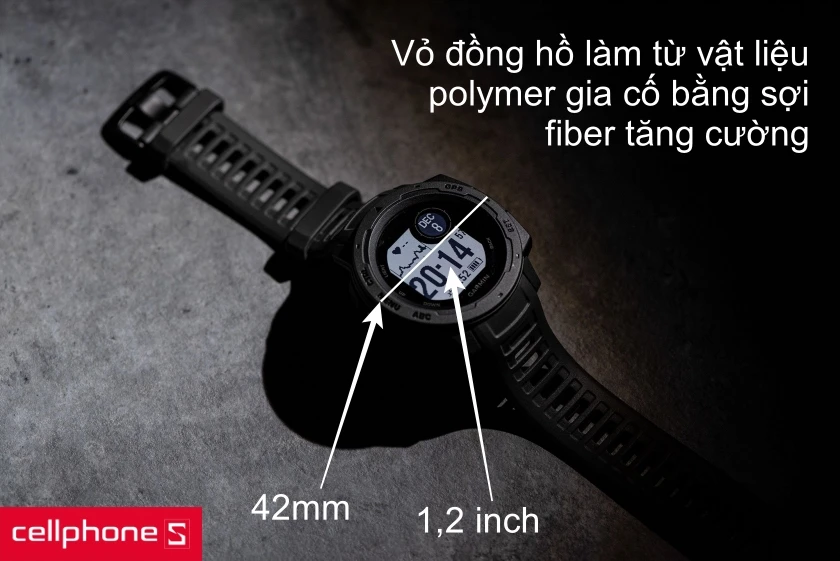 Đồng hồ thông minh Garmin Instinct Tactical có thiết kế trẻ trung, năng động