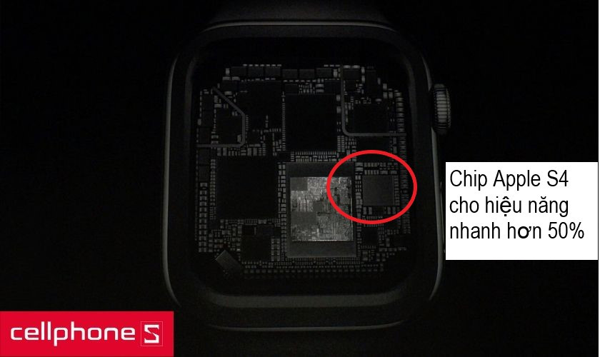 Con chip Apple S4 64 bit cho hiệu năng mượt mà, tối ưu hơn với hệ điều hành watchOS 5