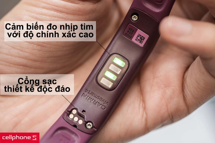 Garmin Vivosmart 4 trang bị cảm biến đo nhịp tim
