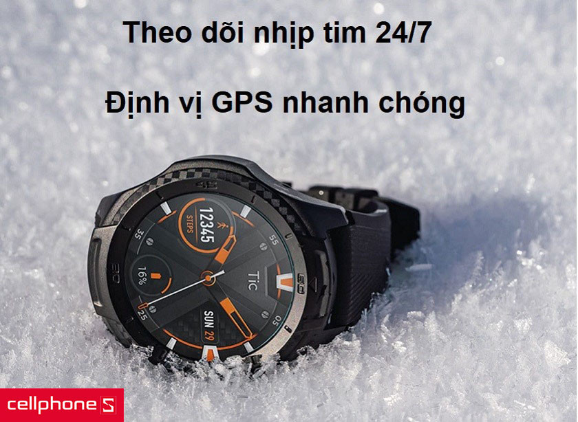 Tính năng theo dõi nhịp tim liên tục 24h và tích hợp GPS định vị hiện đại