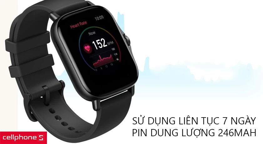 Sử dụng liên tục 7 ngày với viên pin dung lượng 246mAh