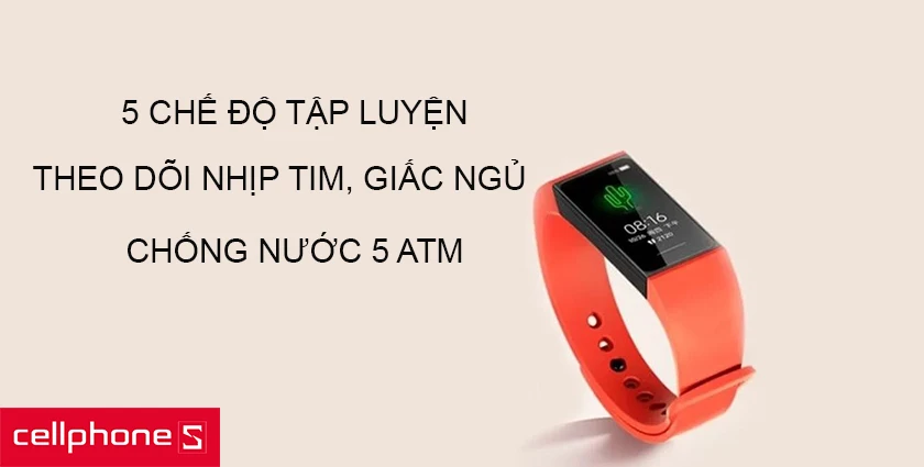 Hỗ trợ 5 chế độ tập luyện cùng tính năng theo dõi sức khỏe