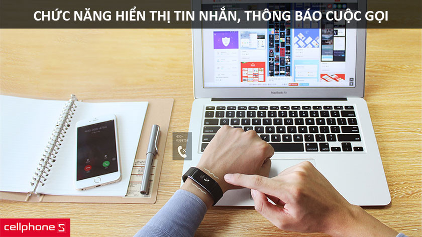 iWOWNfit i6 Pro còn có khả năng hiển thị tin nhắn, thông báo cuộc gọi