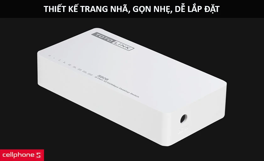 Thiết kế trang nhã với tông trắng, gọn nhẹ với vỏ nhựa, dễ lắp đặt