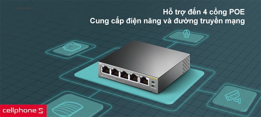 Cung cấp đường truyền mạng và nguồn điện trên cùng một đường dây nhờ cổng POE