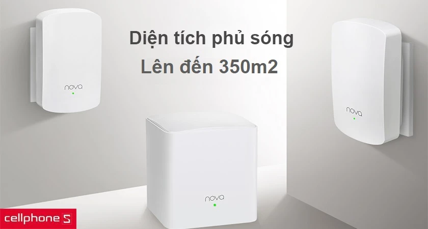 Diện tích phủ sóng kết hợp lên đến 300m2