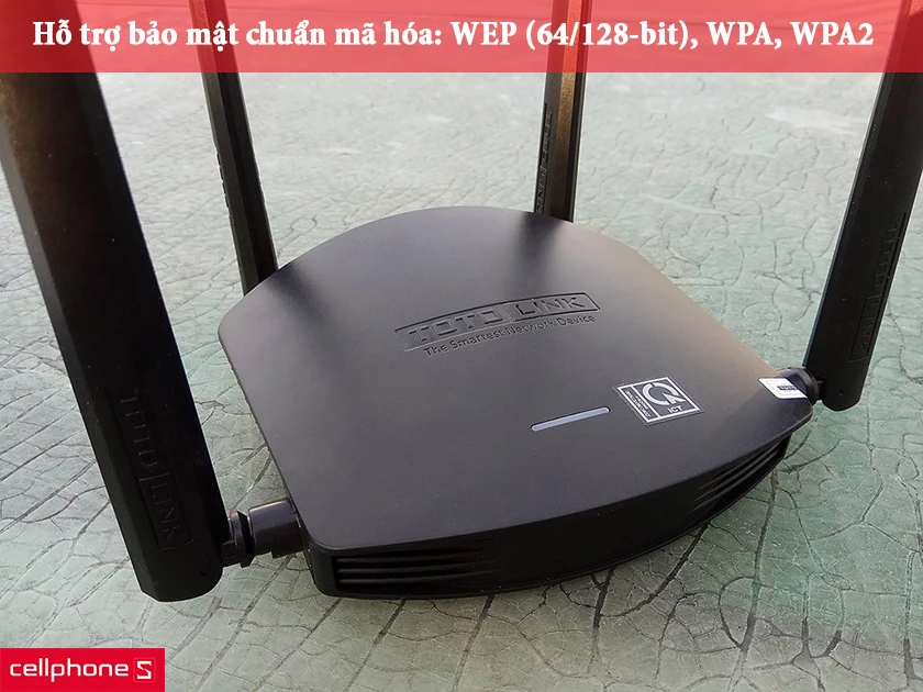 hỗ trợ bảo mật chặt chẽ với các chuẩn mã hóa phổ biến hiện nay như: WEP (64/128-bit), WPA, WPA2