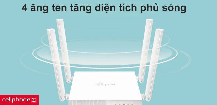 Trang bị 4 ăng ten nâng cao độ phủ sóng