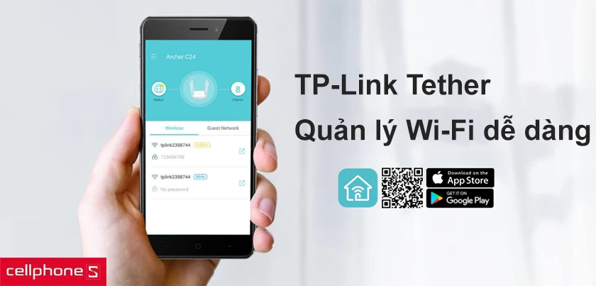 Quản lý mạng Wi-Fi dễ dàng hơn với phần mềm TP-Link Tether