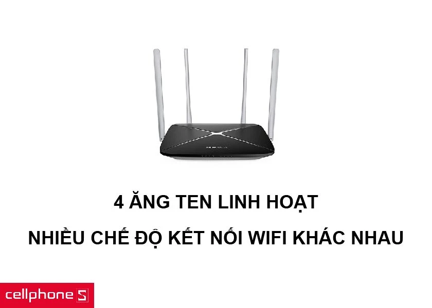 Trang bị 4 ăng ten tăng độ phủ sóng và nhiều chế độ quyền truy cập wifi khác nhau