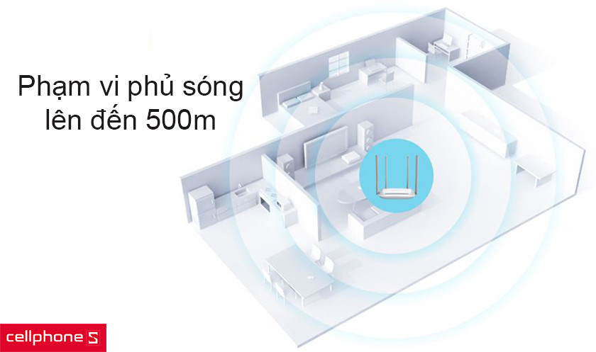 mở rộng phạm vi phủ sóng lên đến 500m