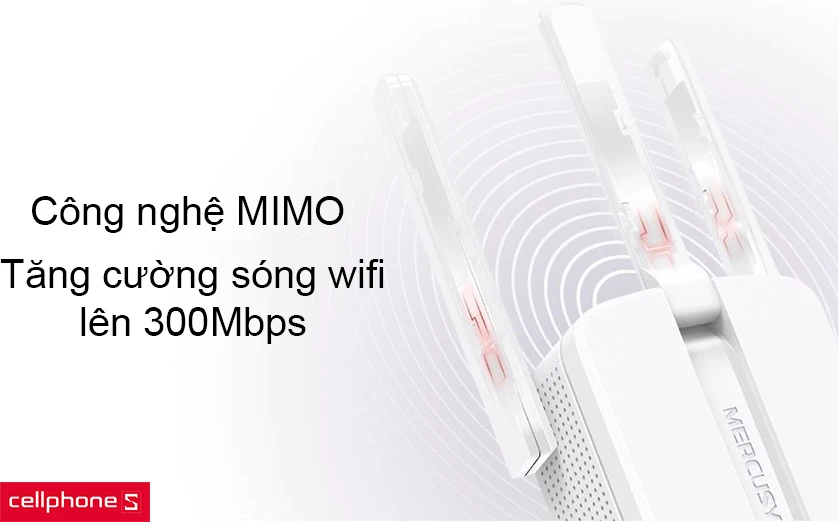 Công nghệ Mimo giúp tăng cường sóng wifi lên đến 300Mbps