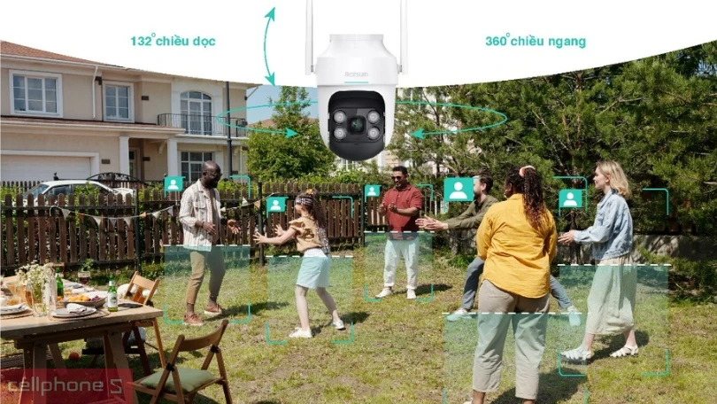 Góc độ ghi hình - Quay và quét của camera IP ngoài trời 360 độ 4MP Botslab W312